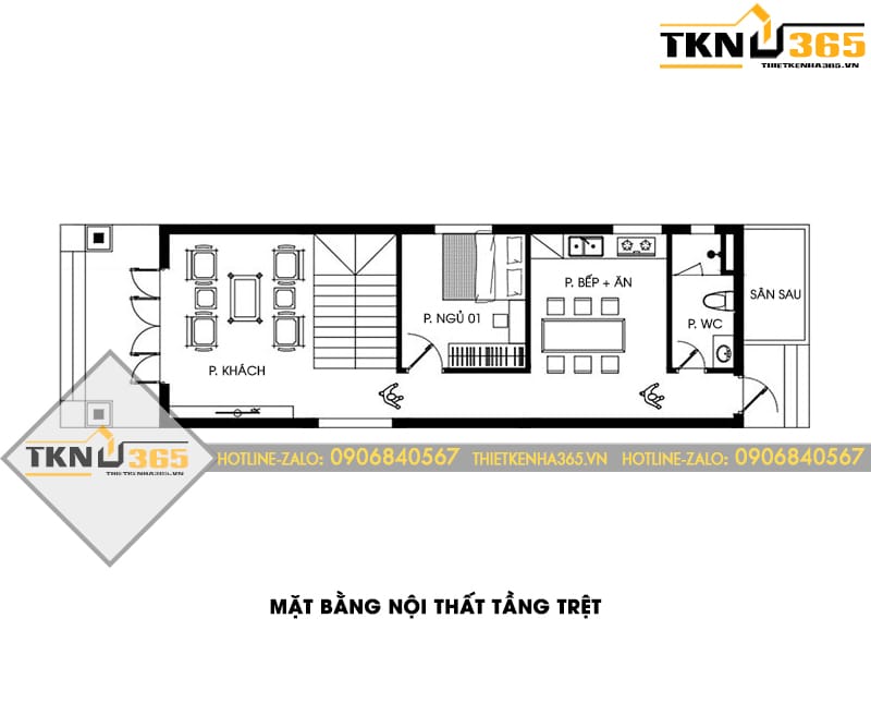 Thiết kế nhà phố 2 tầng 4.2x19m cho chị Nương ở Biên Hoà 3 014