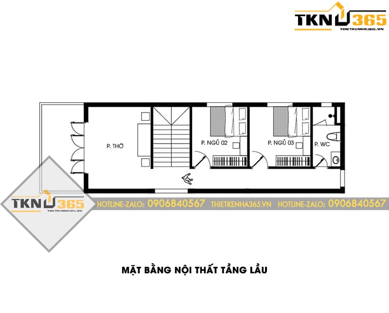 Thiết kế nhà phố 2 tầng 4.2x19m cho chị Nương ở Biên Hoà 4 026