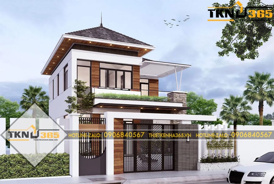 Thiết kế biệt thự 2 tầng 8.4x12m cho chị Nhàn ở Bạc Liêu 2 04 1