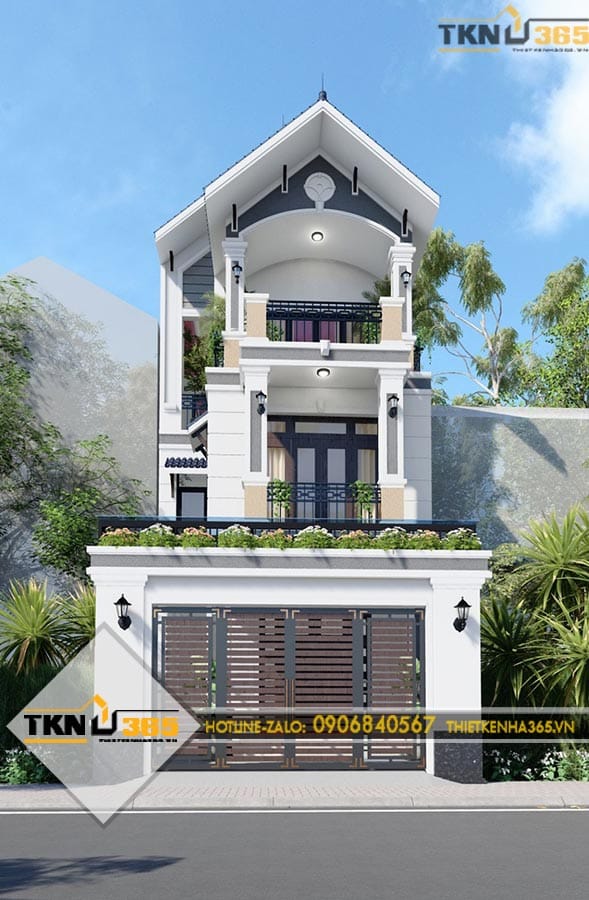 Thiết kế nhà phố 3 tầng 5x20m cho anh Nhậm ở Quận 8 7 2271
