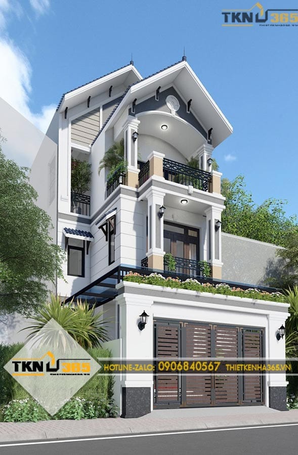 Thiết kế nhà phố 3 tầng 5x20m cho anh Nhậm ở Quận 8 8 3271