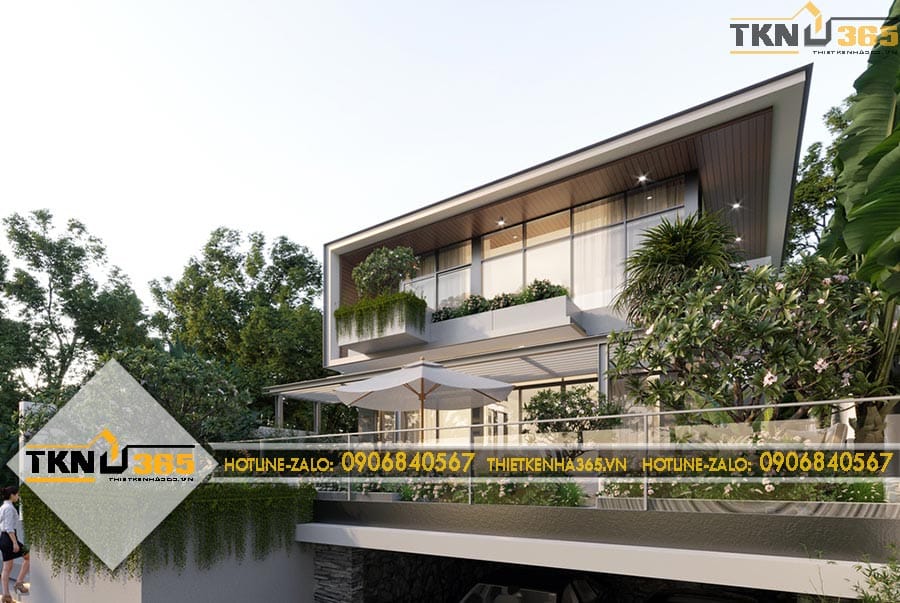 Thiết kế biệt thự 2 tầng 15.5x9m cho chị Hằng tại Bà Rịa – Ưu tiên sự thoáng đãng trên khu đất mặt tiền rộng 2 357