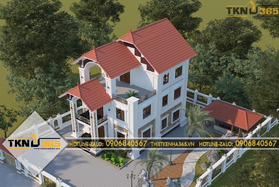 Biệt thự 3 tầng hiện đại trên khu đất 17x10m với định hướng tạo ra một môi trường sống thoải mái