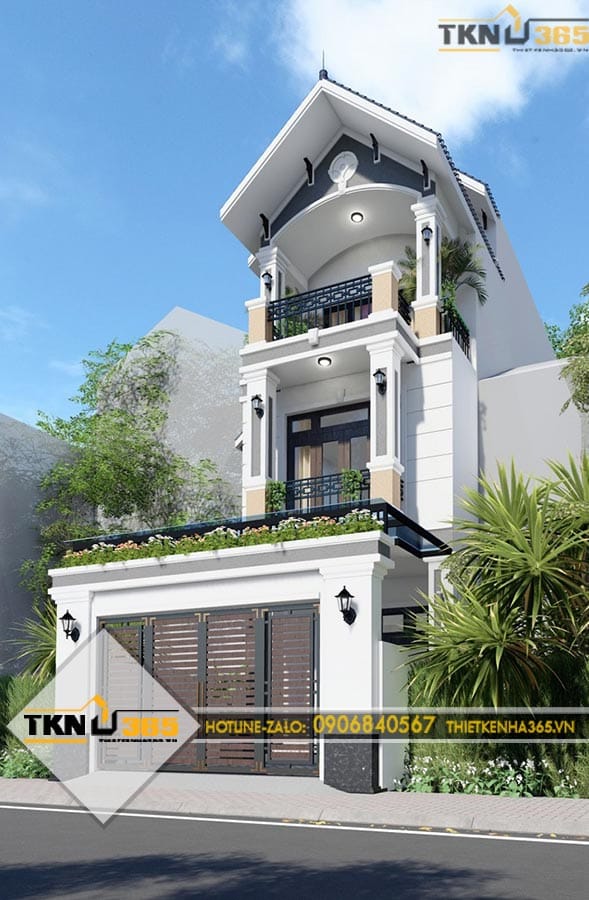 Thiết kế nhà phố 3 tầng 5x20m cho anh Nhậm ở Quận 8 9 4253
