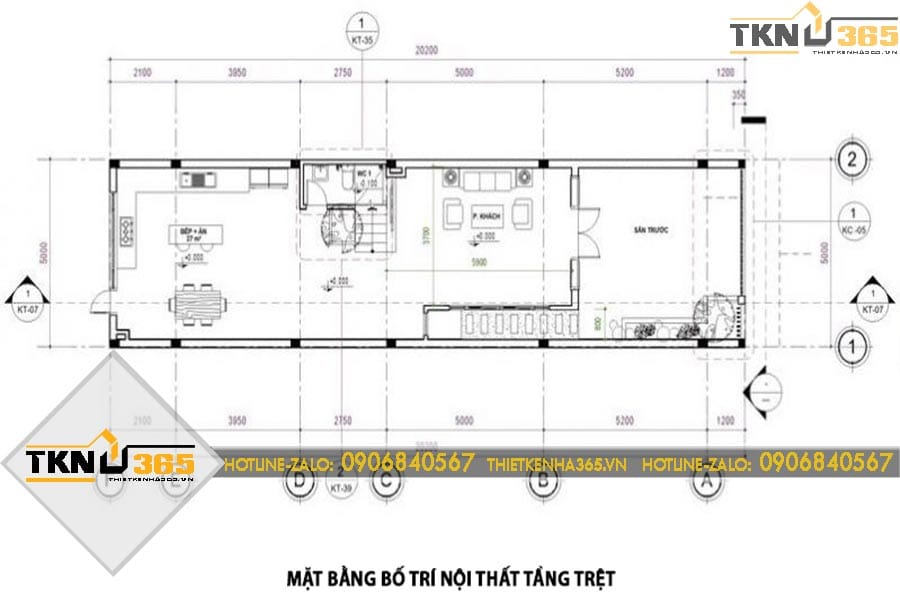 Thiết kế nhà phố 3 tầng 5x20m cho anh Vĩnh ở Quận 9 10 491