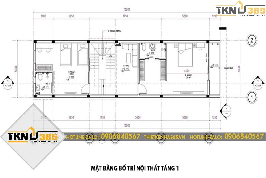 Thiết kế nhà phố 3 tầng 5x20m cho anh Vĩnh ở Quận 9 11 581 1
