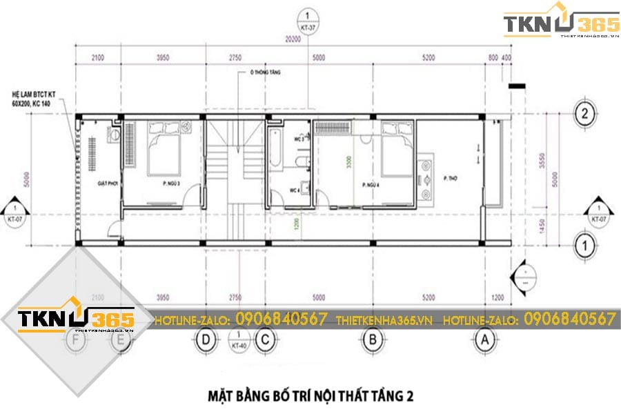 Thiết kế nhà phố 3 tầng 5x20m cho anh Vĩnh ở Quận 9 12 666
