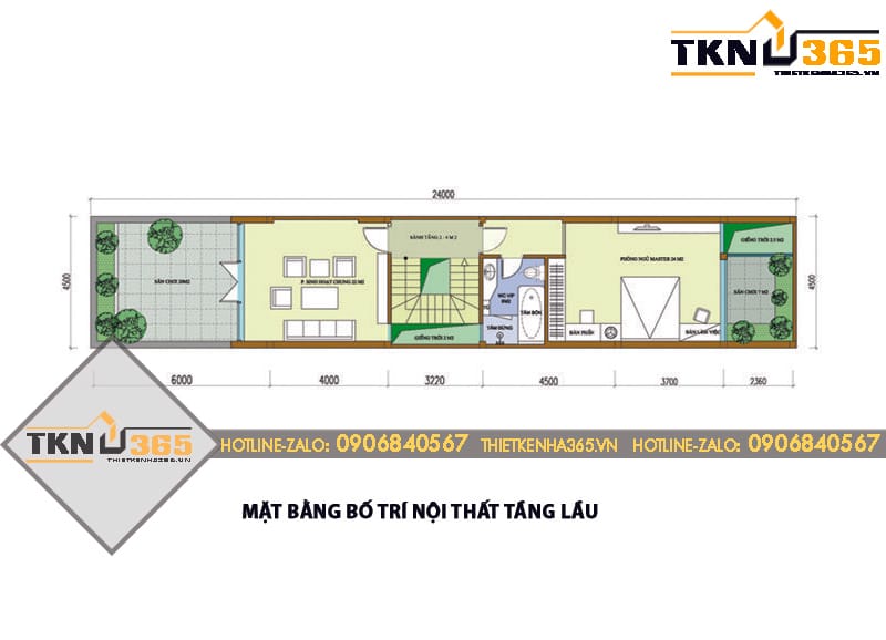 mat bang kien truc tang 2