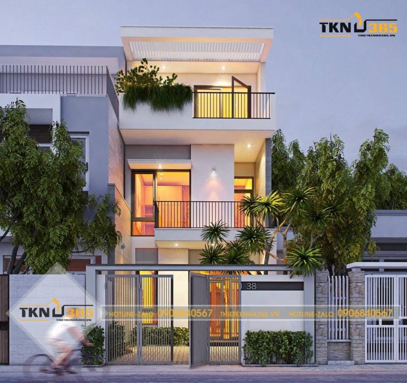 thiết kế nhà 3 tầng 5x10m