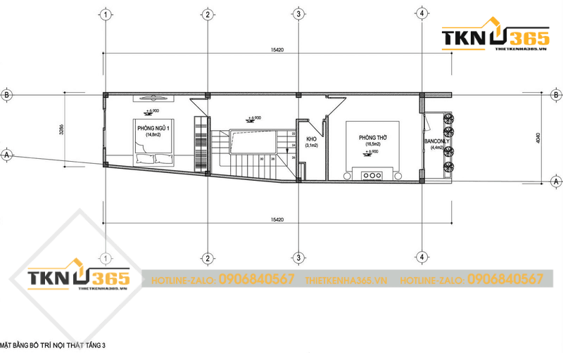 5 Mẫu thiết kế nhà 5x10m 3 tầng được ưa chuộng nhất hiện nay 14 thiet ke nha 3 tang 5x10m 12