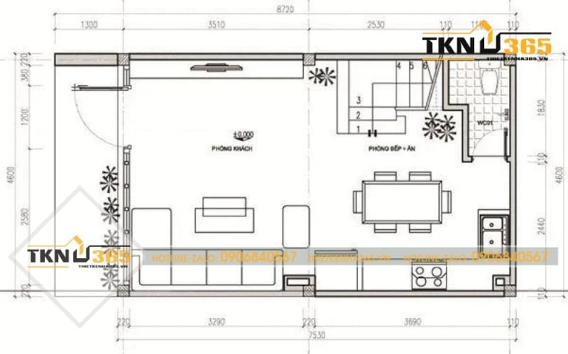 bản vẽ nhà 3 tầng 40m2