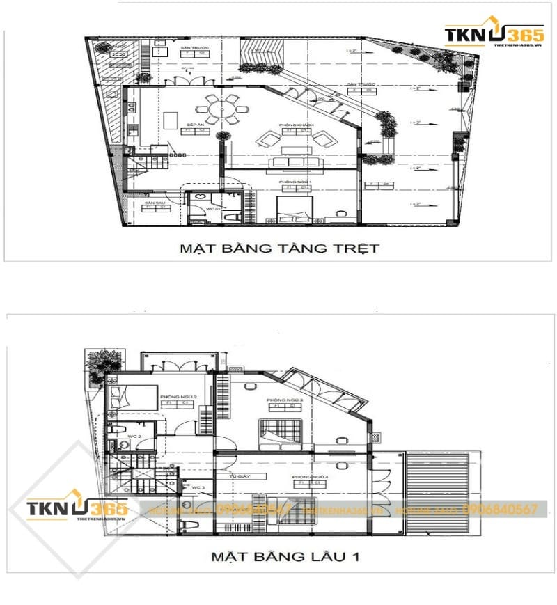 Mặt bằng công năng biệt thự Pháp cổ điển đẹp xuất sắc