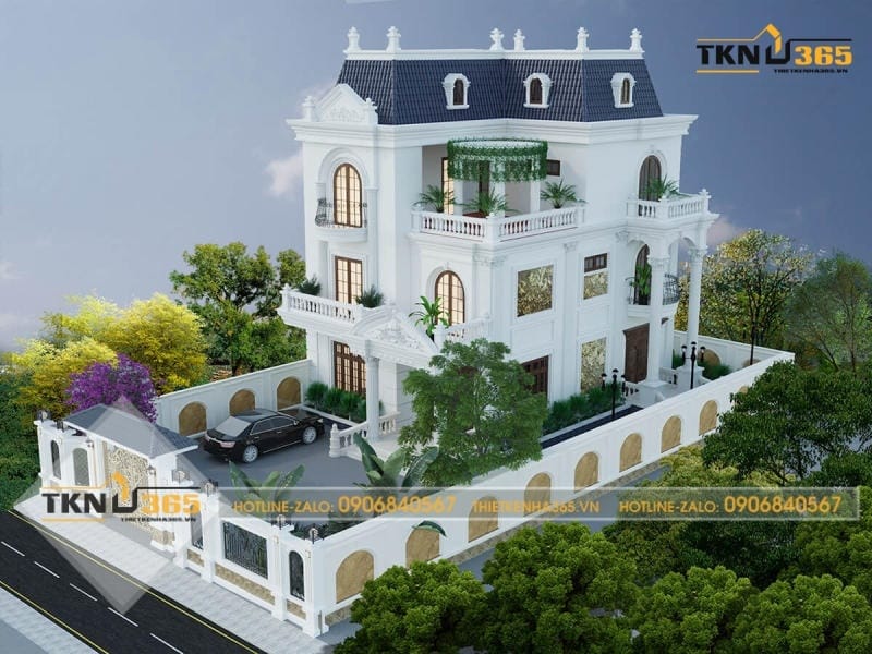 Mẫu thiết kế biệt thự nhà vườn kiểu Pháp