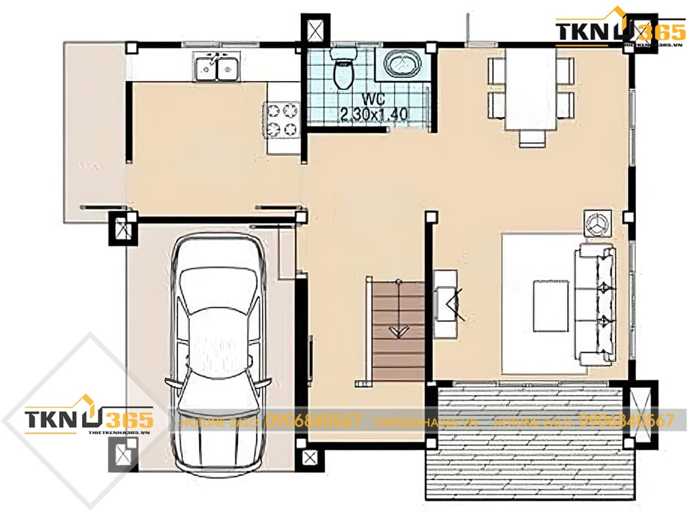  Nhà đẹp hình vuông 8x8 
