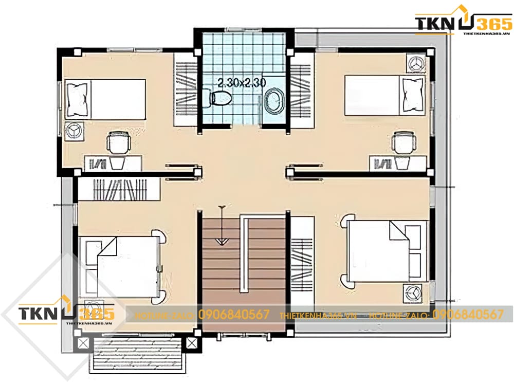  nhà đẹp hình vuông 8x8 