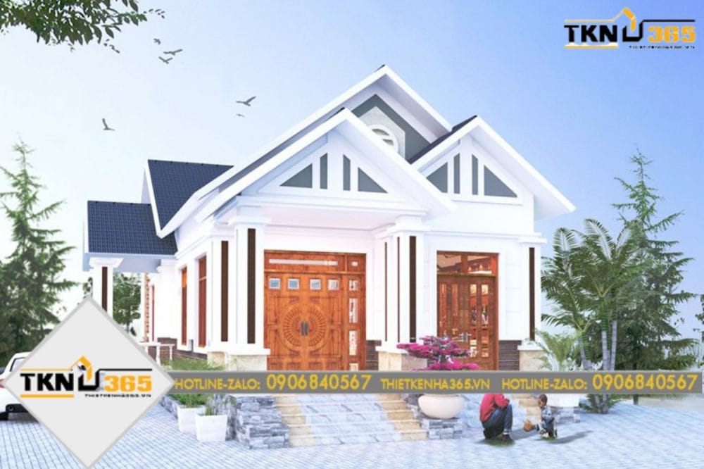nhà cấp 4 mái thái 3 phòng ngủ 