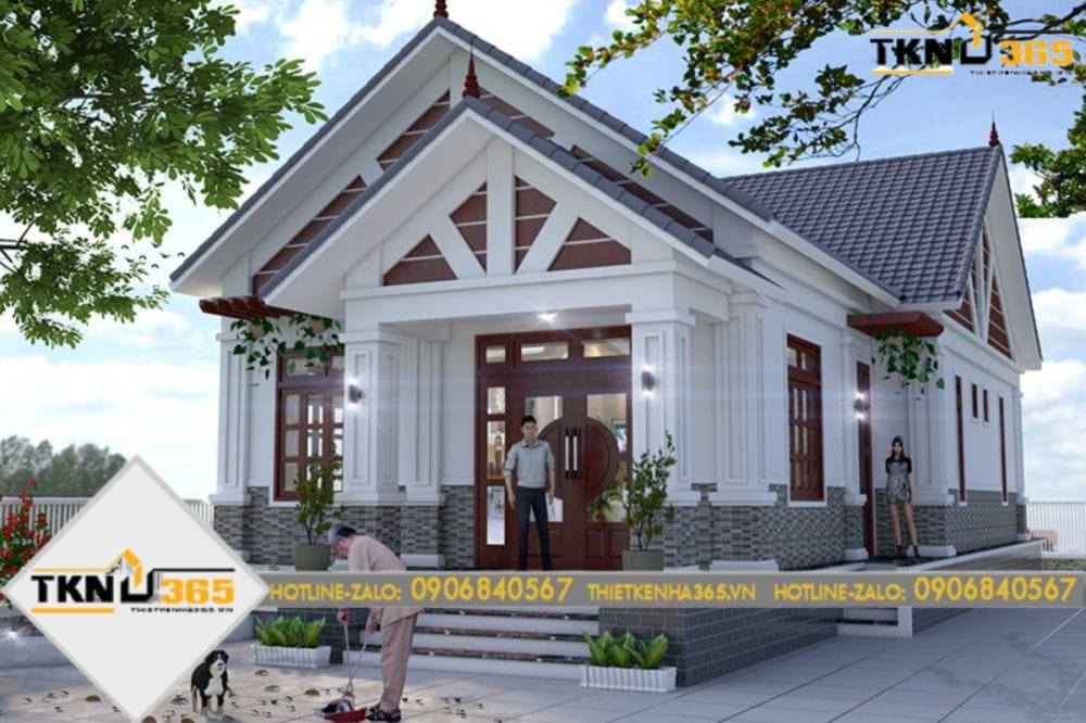 nhà cấp 4 mái thái 3 phòng ngủ 