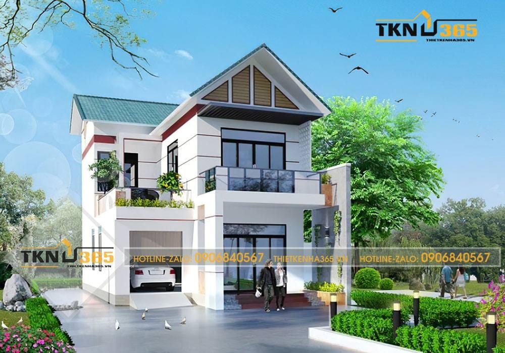 thiết kế nhà vuông 9x10 