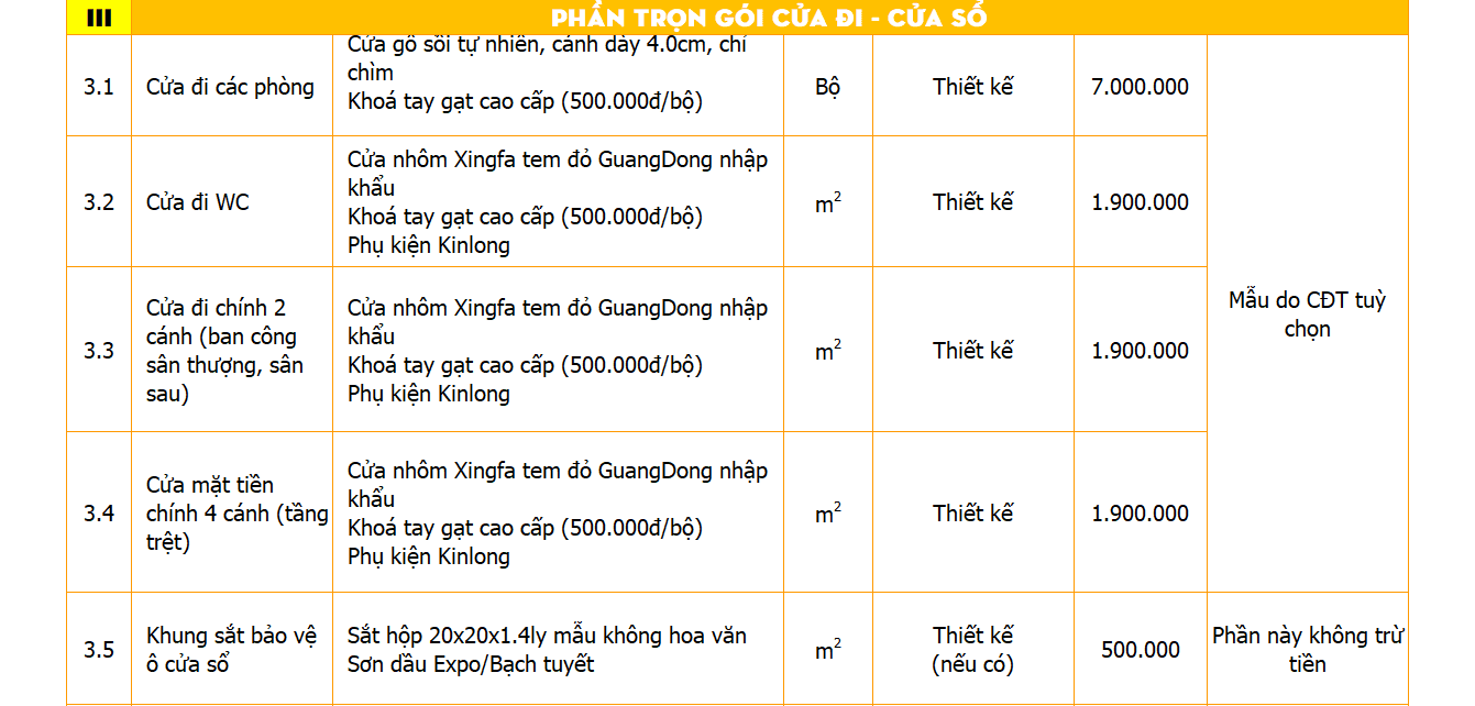 Gói thi công nhà 3 tầng hoàn thiện cao cấp