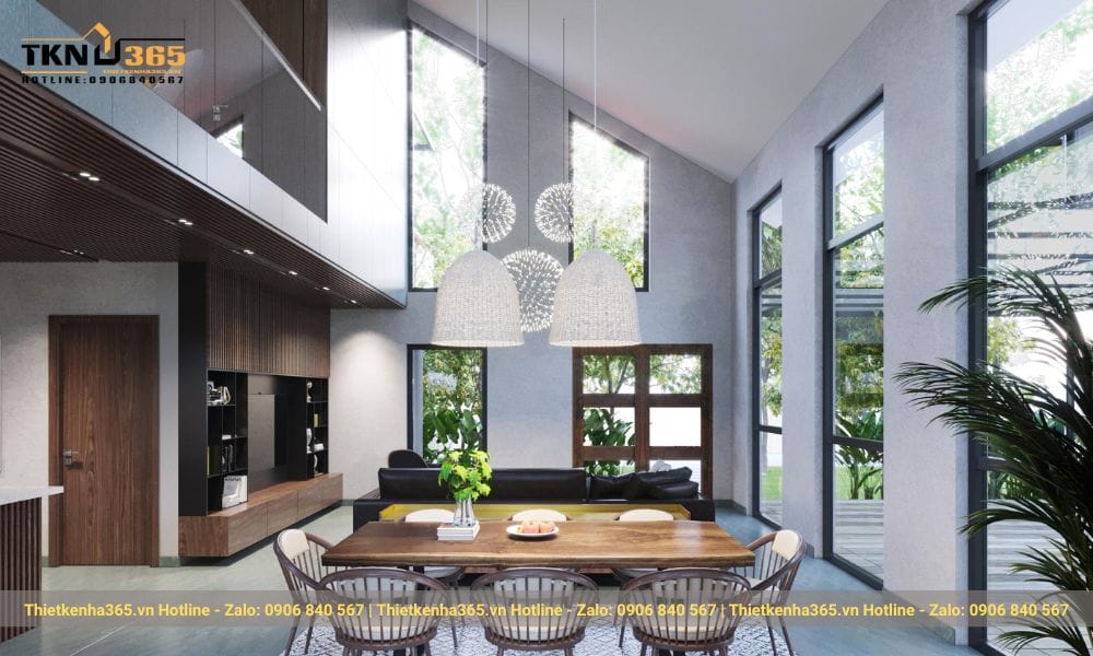 Phân chia không gian theo hướng không gian mở trong thiết kế nội thất hiện đại
