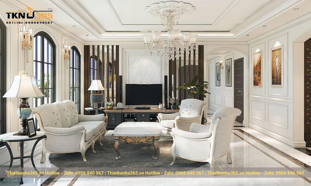 Xu hướng nội thất phòng khách tân cổ điển