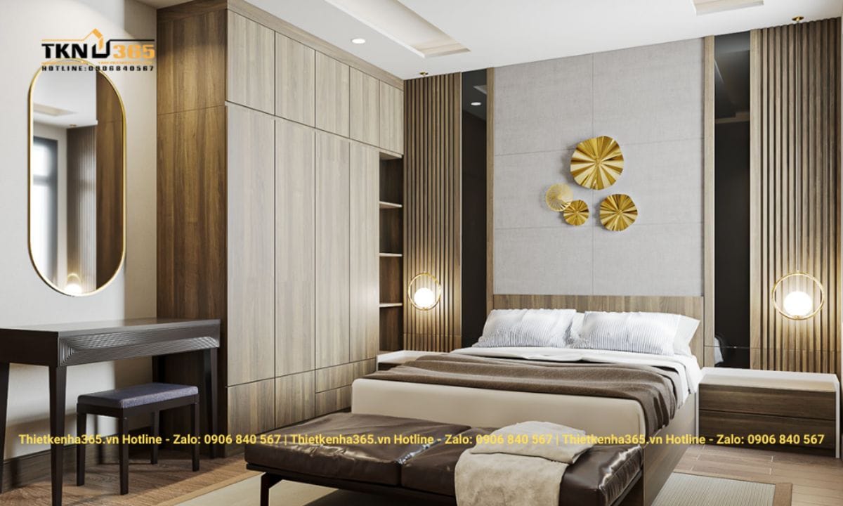 Thiết kế nội thất phòng ngủ nhỏ chung cư 62m2