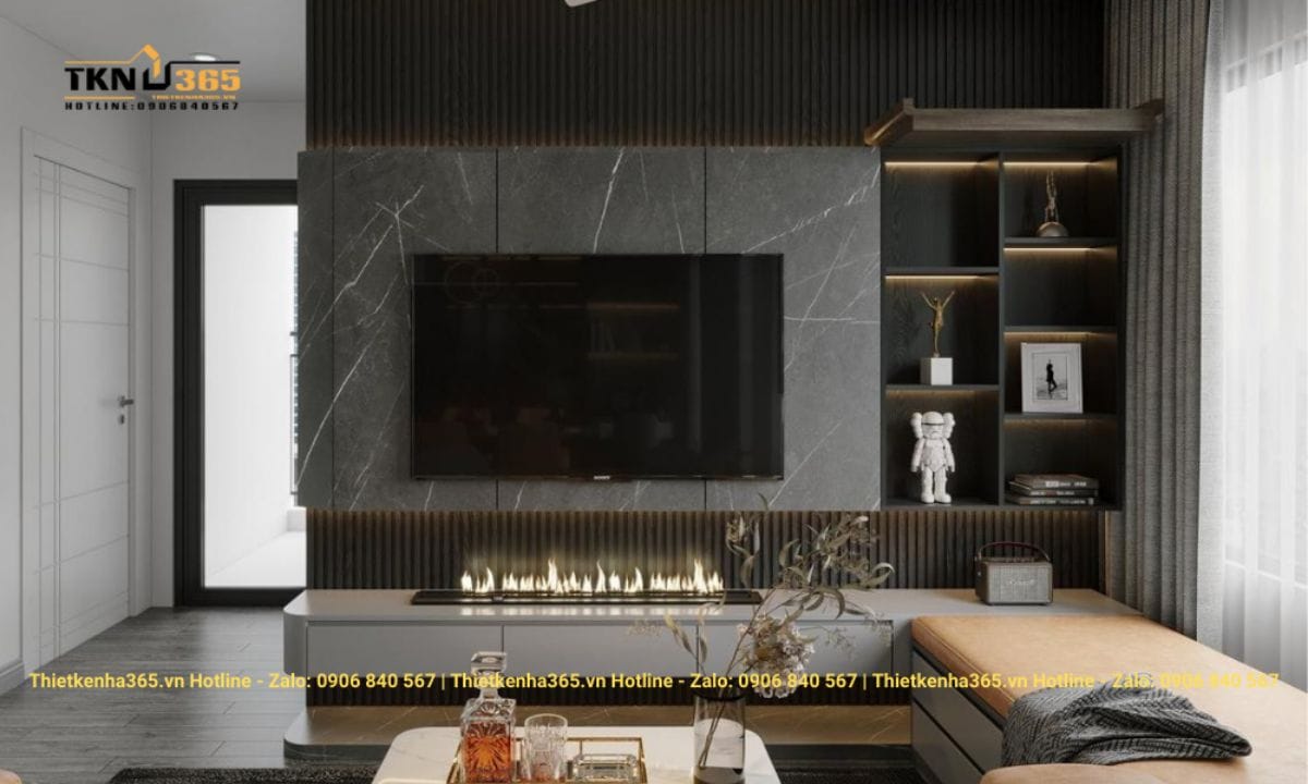 Thiết kế nội thất chung cư 63m2 phong cách Luxury ấn tượng