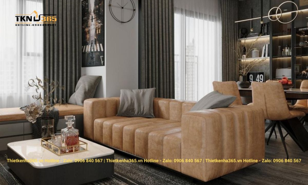 Thiết kế nội thất chung cư 63m2 phong cách Luxury ấn tượng