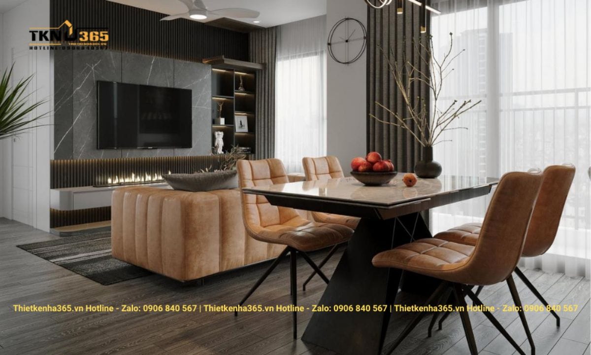 Thiết kế nội thất chung cư 63m2 phong cách Luxury ấn tượng