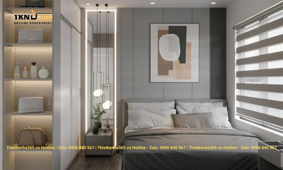 Thiết kế nội thất chung cư 63m2 phong cách Luxury ấn tượng