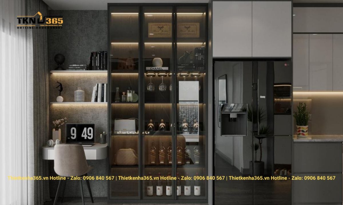 Thiết kế nội thất chung cư 63m2 phong cách Luxury ấn tượng