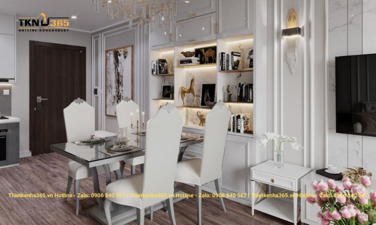 Thiết kế nội thất chung cư 63m2 tân cổ điển