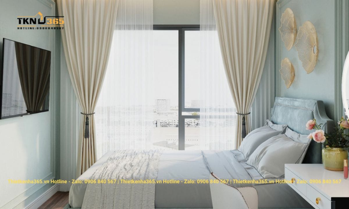 Thiết kế nội thất chung cư 63m2 tân cổ điển