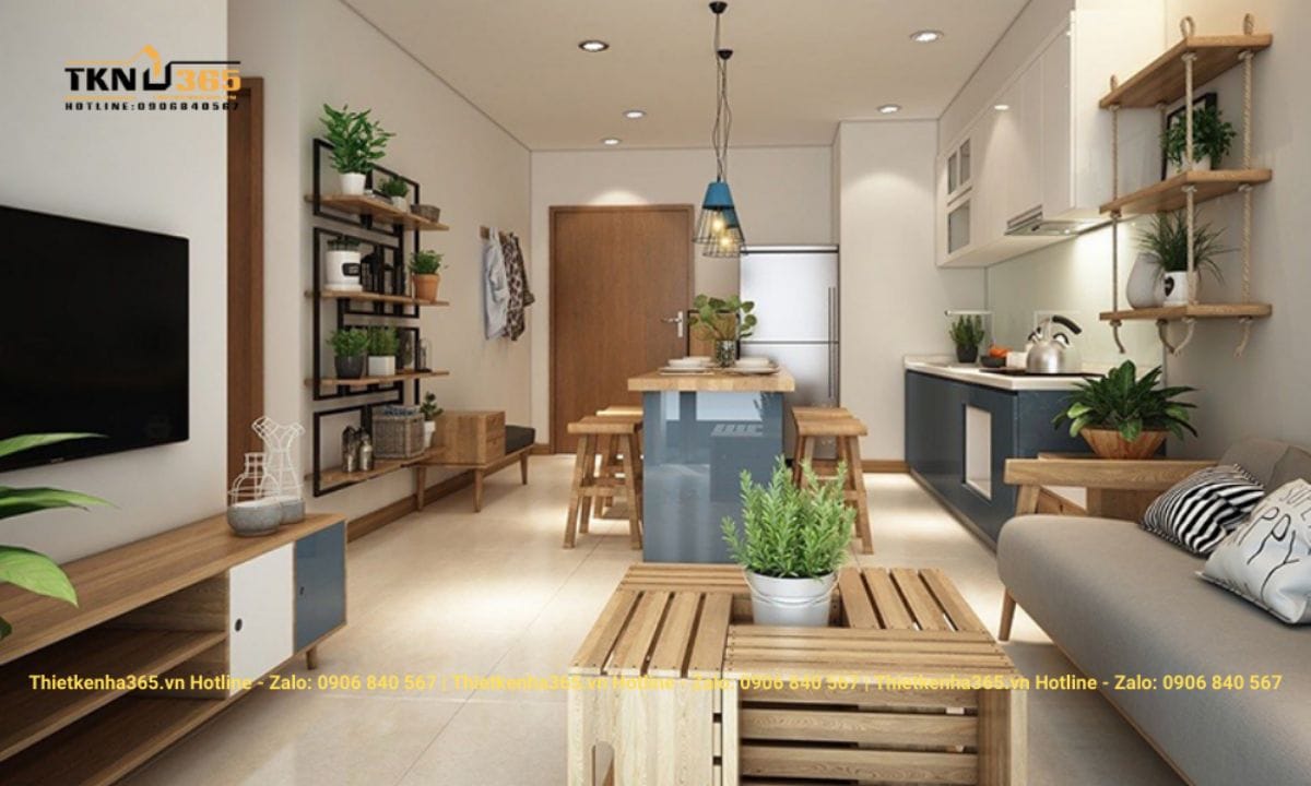 Thiết kế nội thất căn hộ 63m2 phong cách Bắc Âu