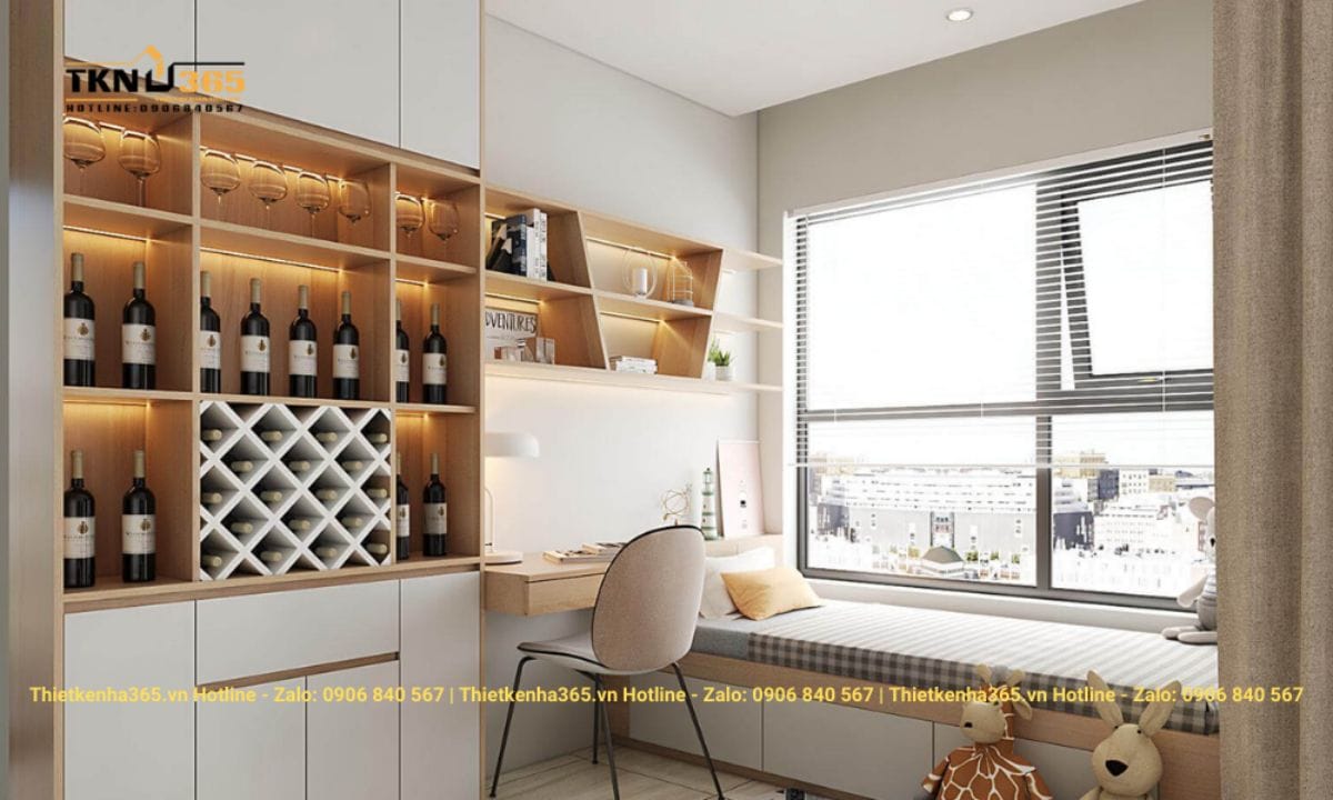 Thiết kế nội thất chung cư 63m2 đẹp hiện đại