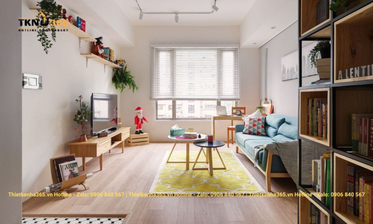 Mẫu thiết kế nội thất chung cư 63m2 đẹp độc đáo