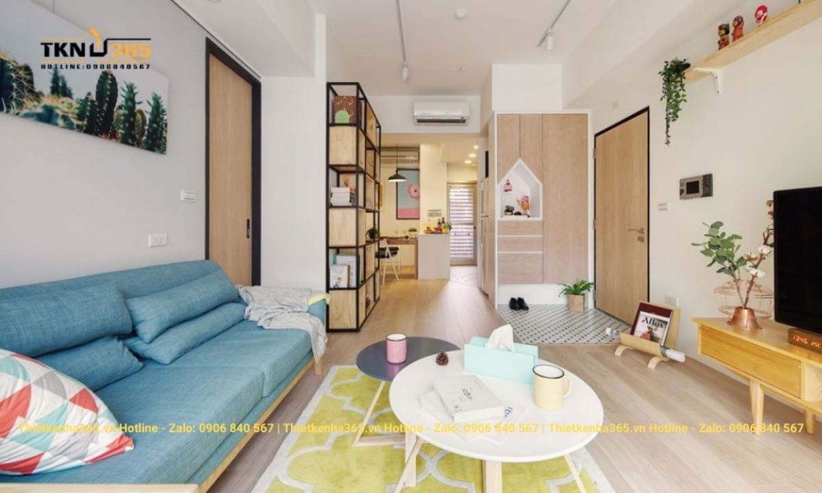 Mẫu thiết kế nội thất chung cư 63m2 đẹp độc đáo