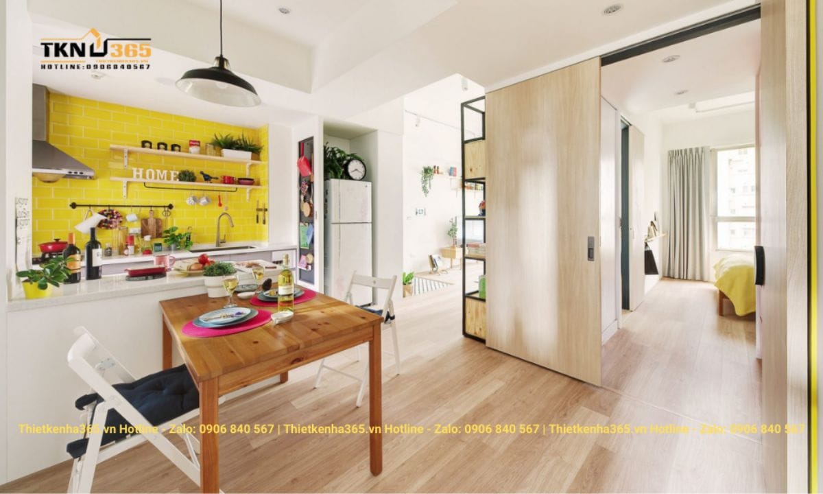 Mẫu thiết kế nội thất chung cư 63m2 đẹp độc đáo