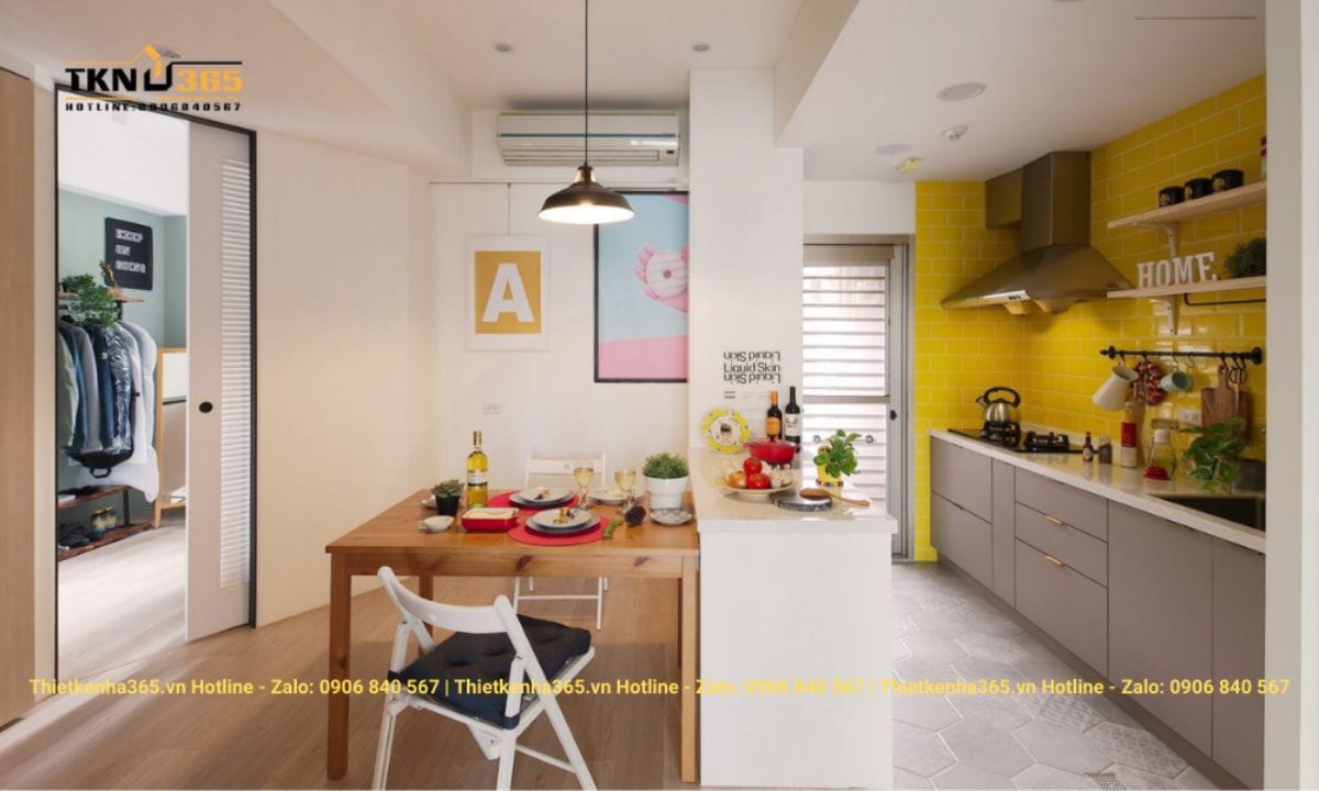 Mẫu thiết kế nội thất chung cư 63m2 đẹp độc đáo