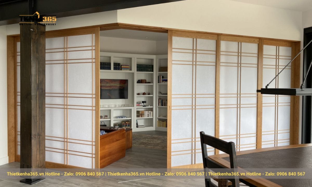 Phong cách thiết kế nội thất Nhật Bản: Tối giản, tự nhiên và ứng dụng thực tế cho nhà hiện đại 10 Cửa trượt gỗ