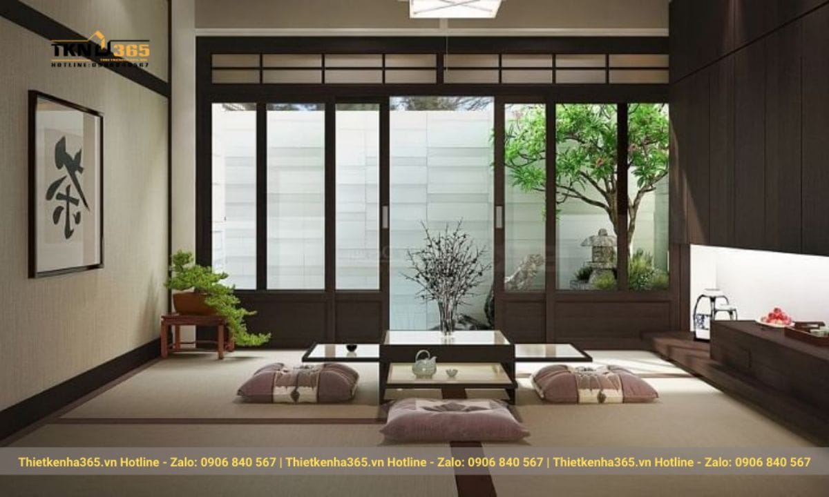 Phong cách thiết kế nội thất Nhật Bản: Tối giản, tự nhiên và ứng dụng thực tế cho nhà hiện đại 14 Thiết kế phòng khách phong cách Nhật Bản