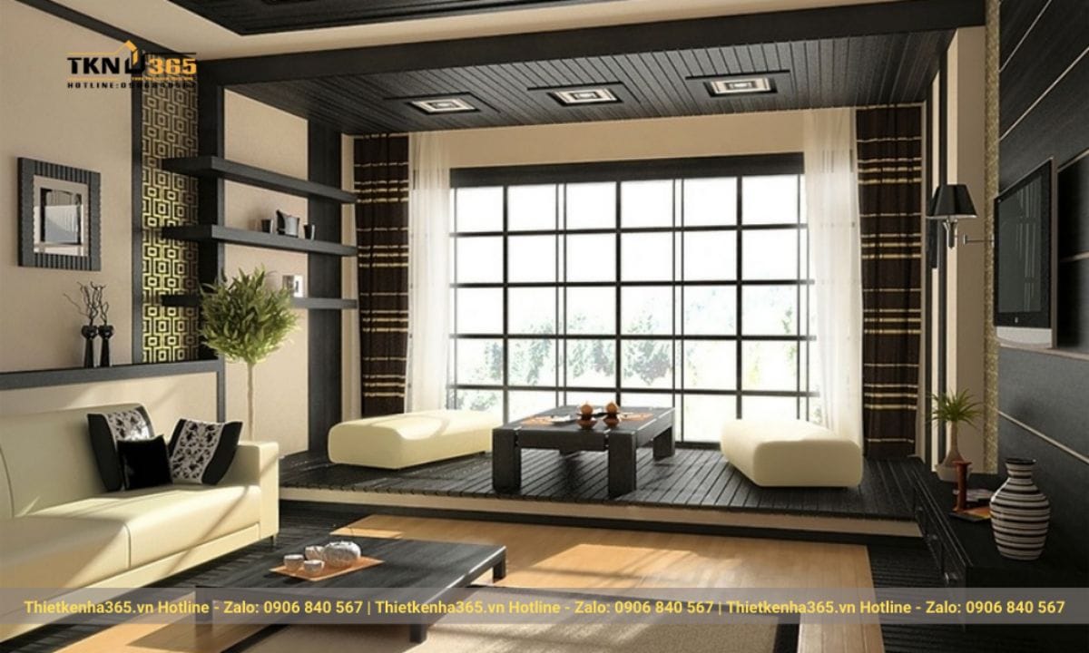 Phong cách thiết kế nội thất Nhật Bản: Tối giản, tự nhiên và ứng dụng thực tế cho nhà hiện đại 15 Thiết kế phòng khách phong cách Nhật Bản