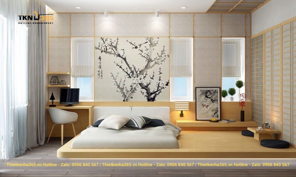 Phong cách thiết kế nội thất Nhật Bản: Tối giản, tự nhiên và ứng dụng thực tế cho nhà hiện đại 22 Thiết kế phòng ngủ phong cách Nhật Bản