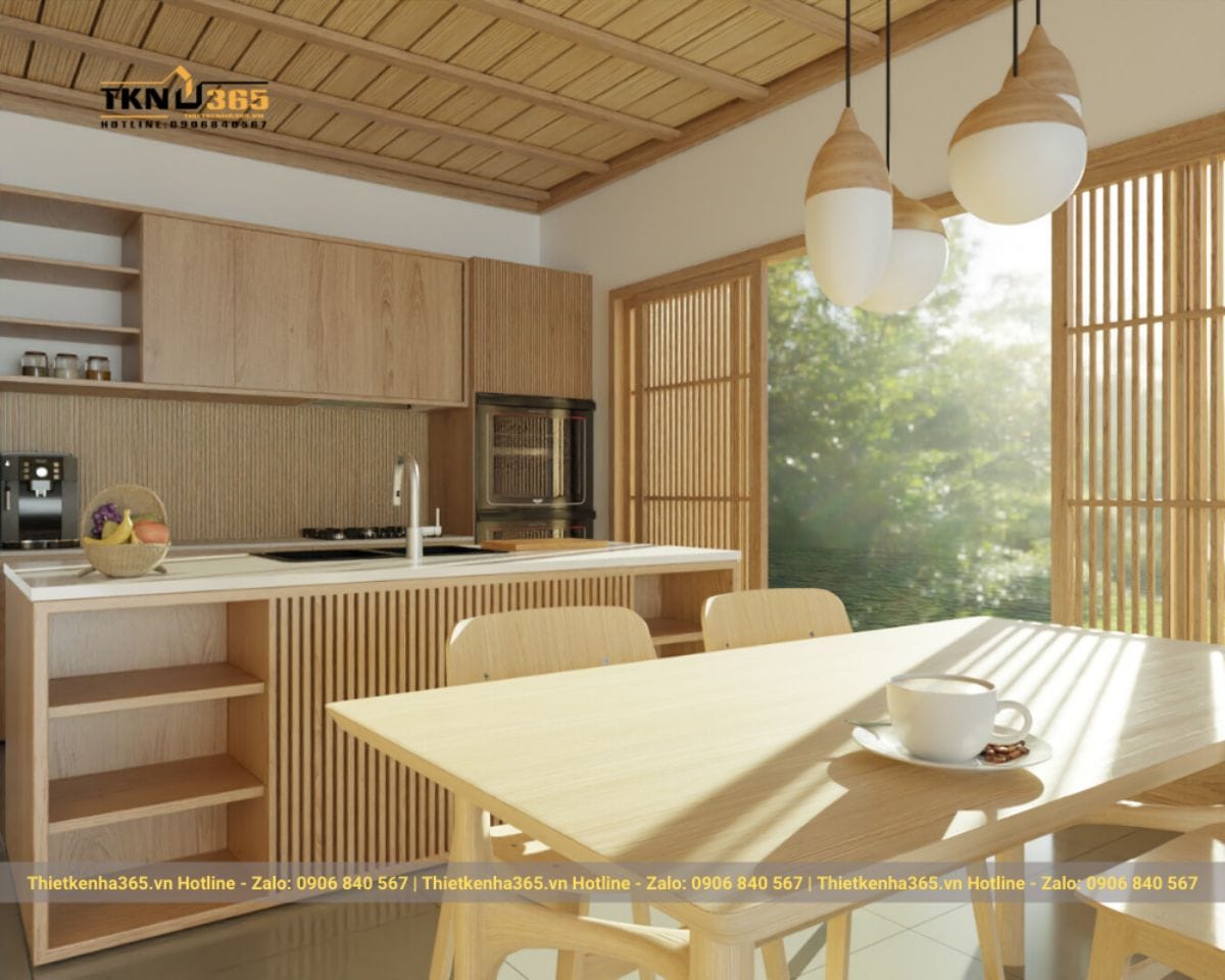 Phong cách thiết kế nội thất Nhật Bản: Tối giản, tự nhiên và ứng dụng thực tế cho nhà hiện đại 34 Thiết kế phòng bếp phong cách Nhật Bản
