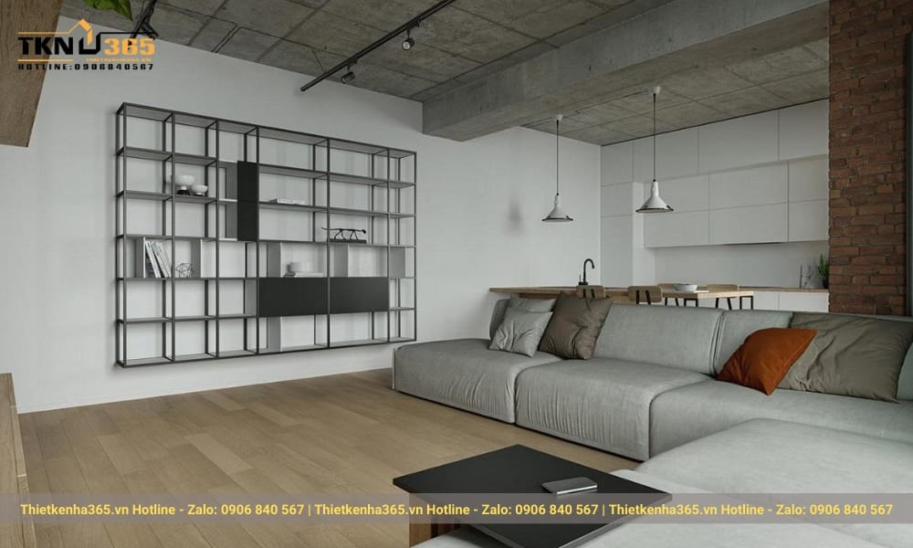 Phong cách nội thất tối giản: 7+ mẹo tinh gọn ngôi nhà hiện đại 19 Điểm nhấn trong không gian này là bộ sofa màu ghi.