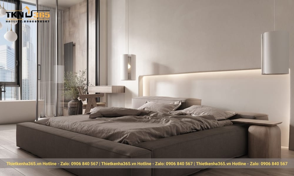 Phong cách nội thất tối giản: 7+ mẹo tinh gọn ngôi nhà hiện đại 26 Đèn LED thiết kế âm tường làm tăng không gian cho phòng ngủ.