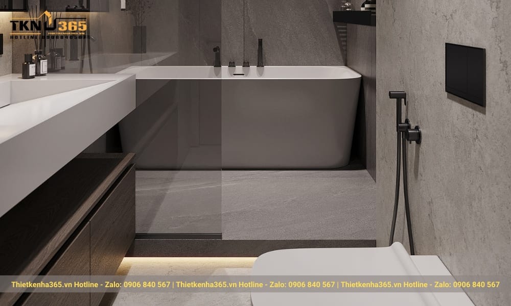 Phong cách nội thất tối giản: 7+ mẹo tinh gọn ngôi nhà hiện đại 49 Không gian phòng tắm làm nổi bật những đường nét.