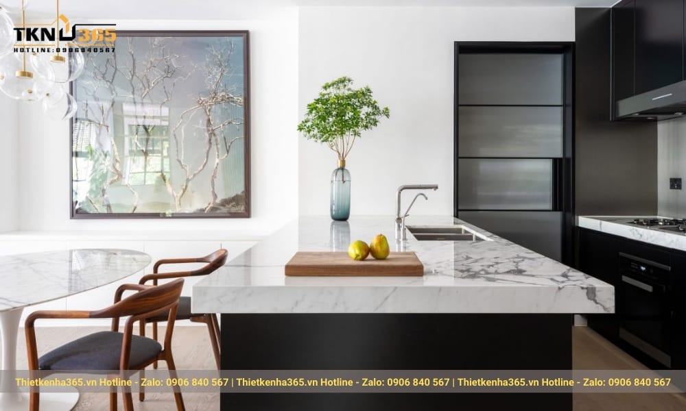 Phong cách nội thất tối giản: 7+ mẹo tinh gọn ngôi nhà hiện đại 5 Không gian thiết kế phong cách Minimalism được lược bỏ chi tiết thừa với điểm nhấn là lọ hoa và tranh treo tường trang nhã.