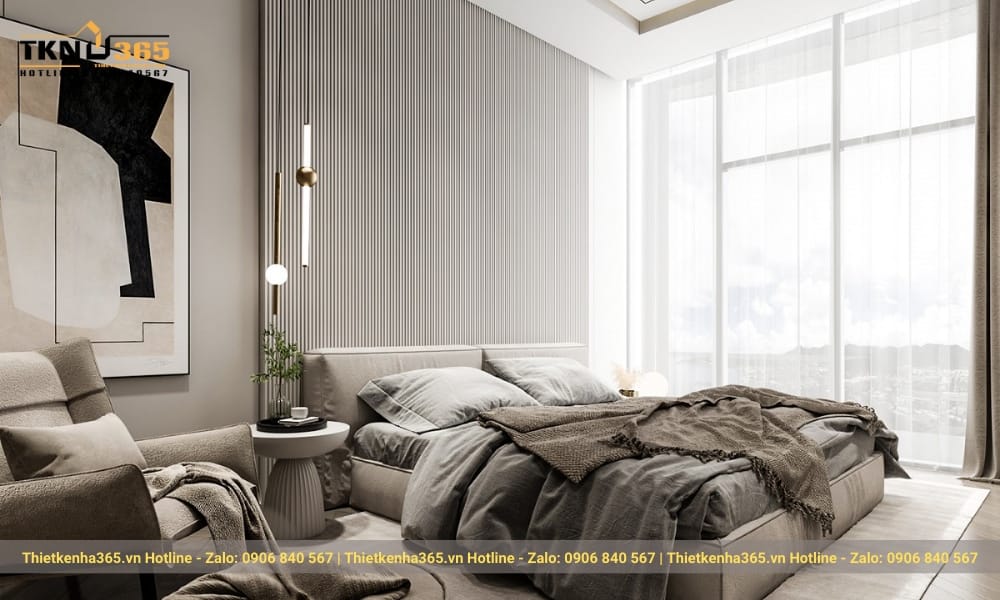 Phong cách nội thất tối giản: 7+ mẹo tinh gọn ngôi nhà hiện đại 51 Phòng ngủ có cửa sổ full tường lấy được ánh từ bên ngoài vào.