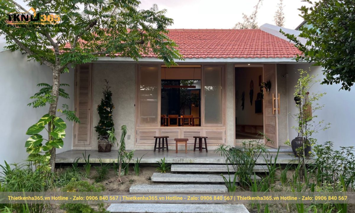 Mẫu nhà mái ngói 1 tầng đẹp
